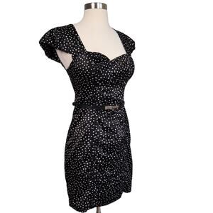 Guess Black and White Polka Dot Mini Dress